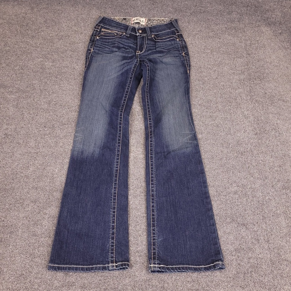 Ariat REAL Jeans Women's 28x33.5 Dark Wash Bootcut Stretch Embroidered Pockets